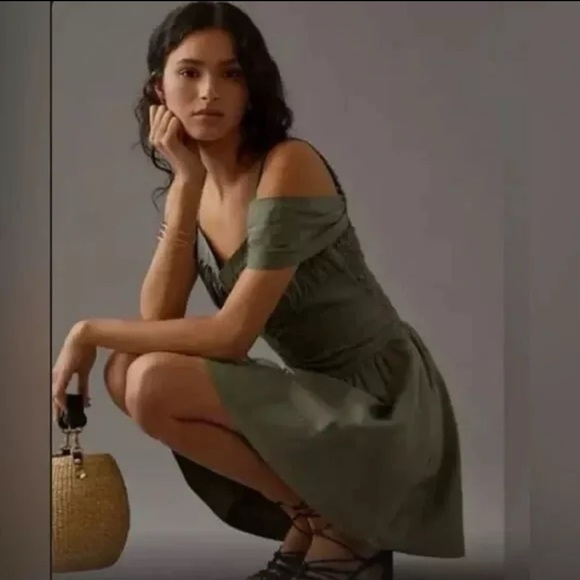 Anthropologie Dresses & Skirts - Anthropologie Mini Dress Anthropologie Green Size L NWT